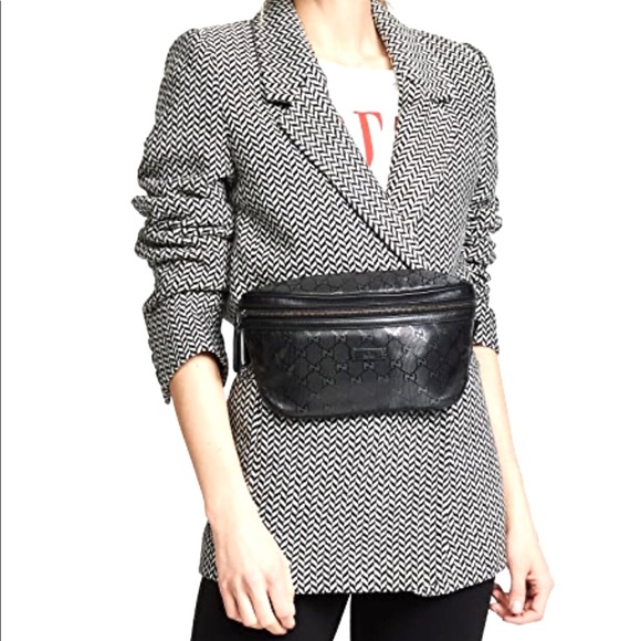 Gucci Handbags - Authentic Gucci black monogram Imprime waist bag fannypack bum bag